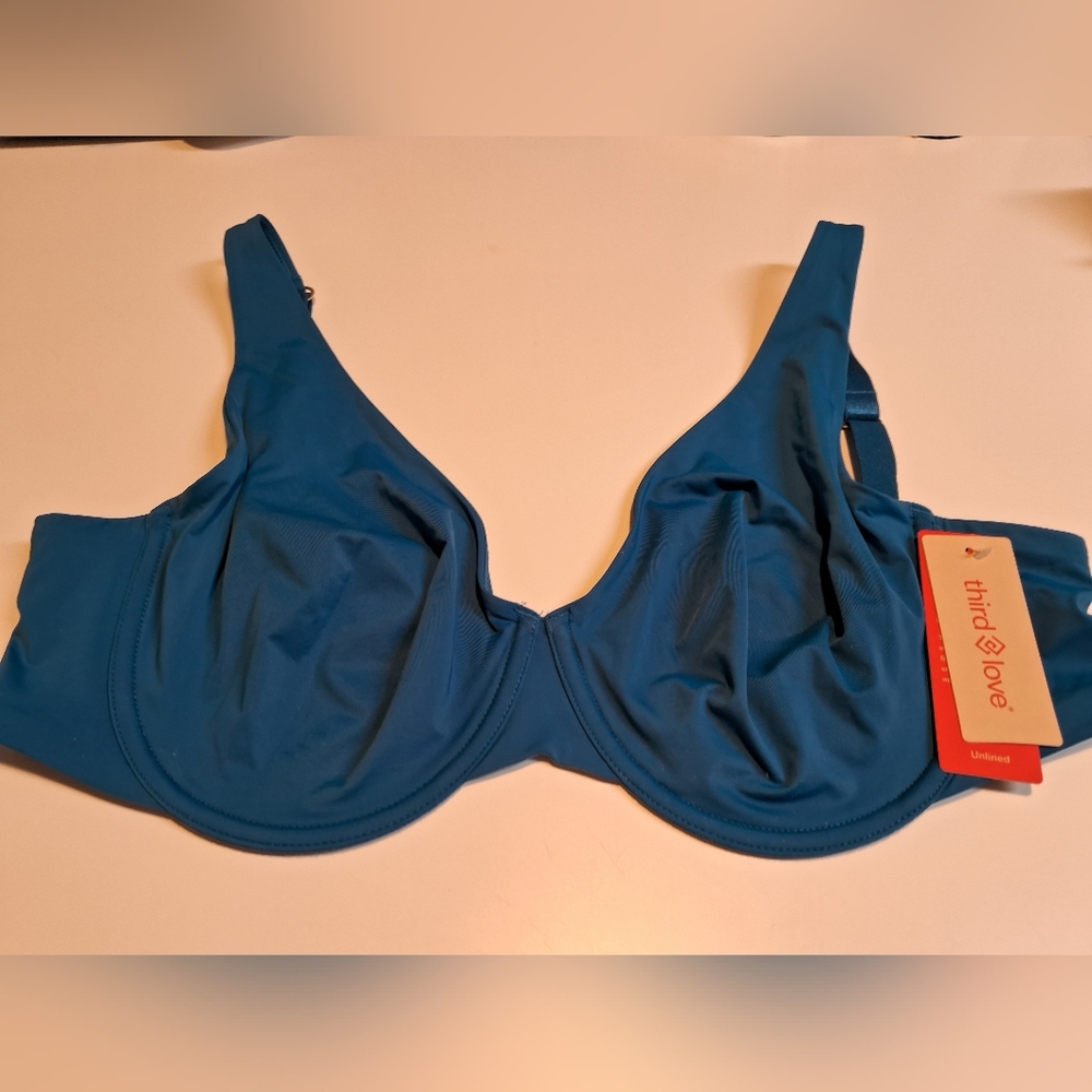 NWT ThirdLove 24/7® Classic Second Skin Unlined Bra - sapphire / 34D1/2